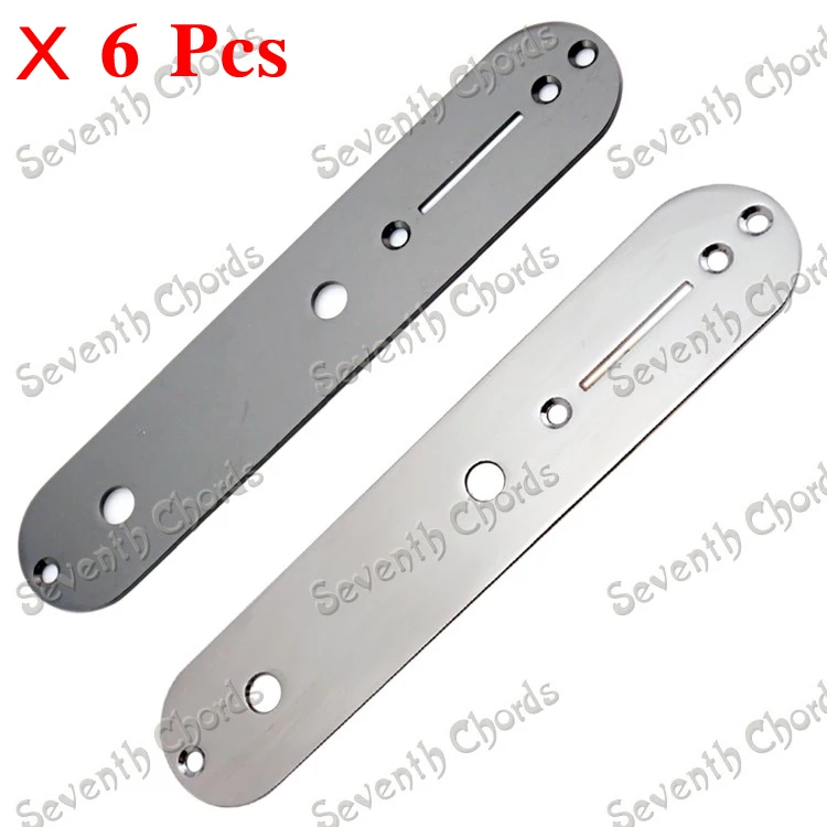 

6 Pcs Metal Switch Control Plate for Electric Guitar/ Guitar Pot Wiring Cover Chrome & Black for Choose