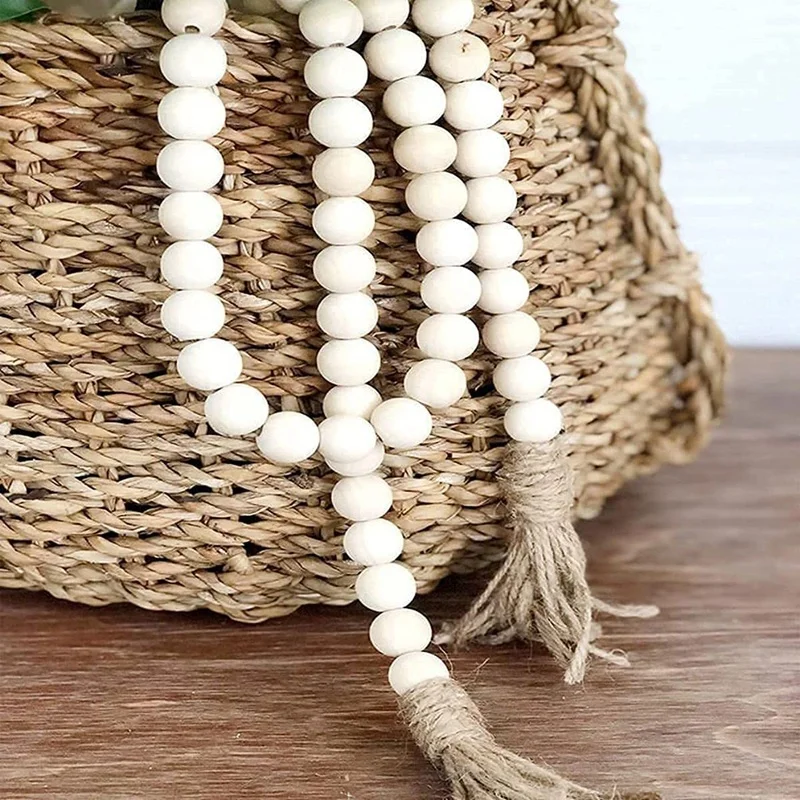 31.5 Inch Wood Bead Garland Rustic Farmhouse Beads Prayer Wall Hanging Decoration | Дом и сад