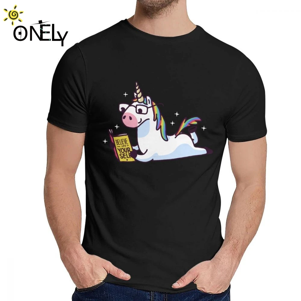 

Round Neck Unicorn Believe In Yourself Magically T Shirt Casual For Male Cotton T Shirt US Size S-6XL