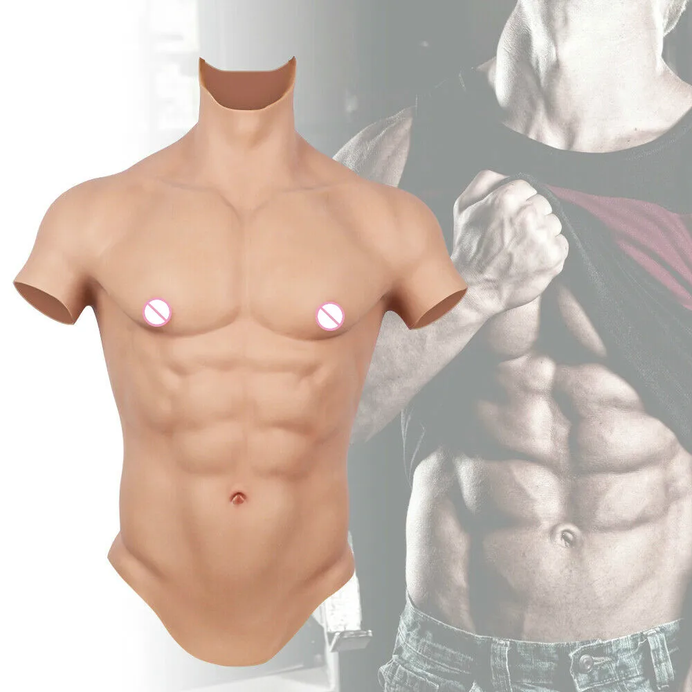 Realistic Silicone Muscle Men's Modeling Props Silicone Vest Muscle Enhancer Dropshipping 2020 Best Selling Products