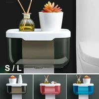 new toilet paper holder wall mount nail free tissue box holder tissue paper storage organizer for bathroom bedroom kitchen