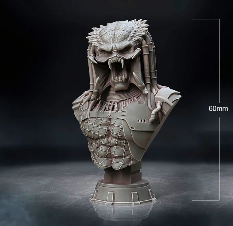 

60mm Resin Model Predator Bust Figure Sculpture Unpainted No Color RW-306