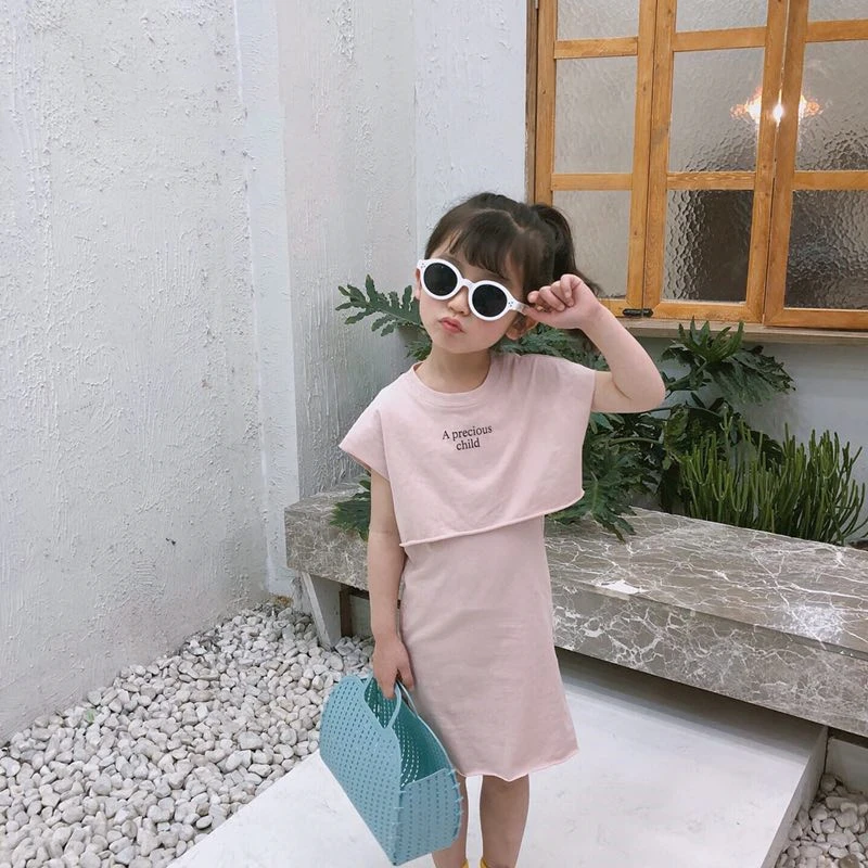 

Thin New 2021 Baby Summer Clothes Set Girls Suit Children Casual Set Toddler Two Piece Set Shirt and Vest Dress,#5172