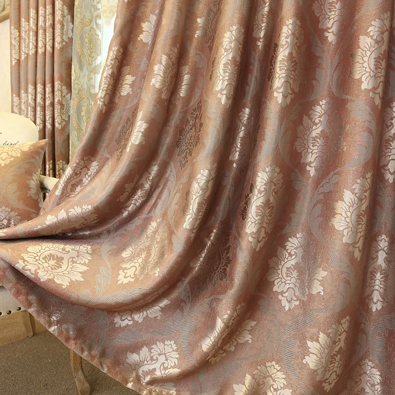 Роскошные европейские шторы для спальни виллы шелковые жаккардовые