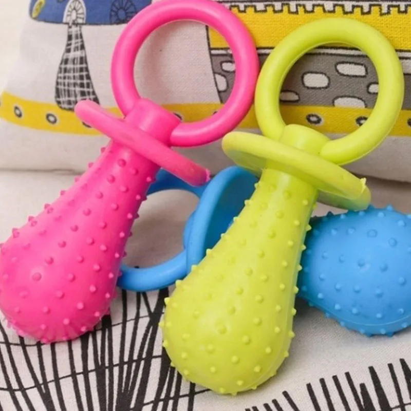 Pet Rubber Pacifier Dog Toy Interactive Soother Cat Puppy Elasticity Teeth Chew Toys Tooth Cleaning | Дом и сад