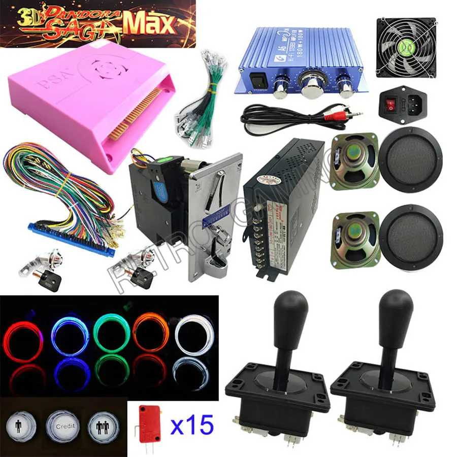 Аркада для игры Jamma DIY kit 3D Pandora Max 2255 в 1 с блоком питания светодиодный джойстик