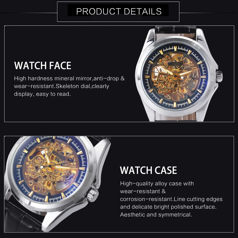 Роскошные Механические Мужские часы Limited Королевского дизайна из голубого