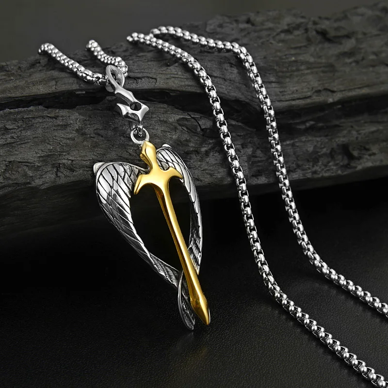 Valily ювелирные изделия мужское винтажное ожерелье крест Орлиное крыло дизайн