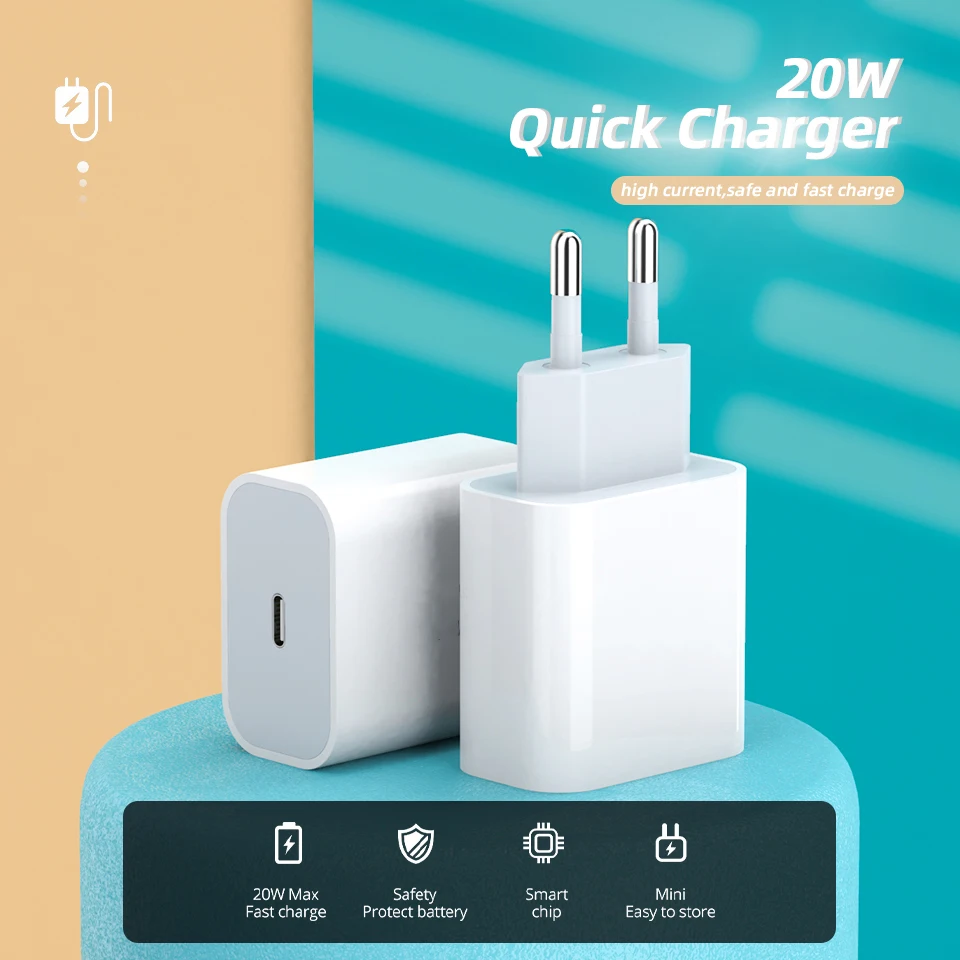 Быстрое зарядное устройство BaySerry PD 4 0 3 USB C для iPhone 12 Pro Max 20 Вт быстрое с