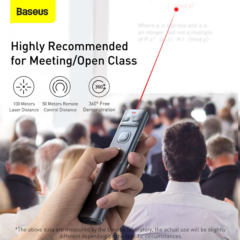 baseus wireless presenter laser pointer usb c charging adapter projector powerpoint slide remote control infrared presenter pen free global shipping