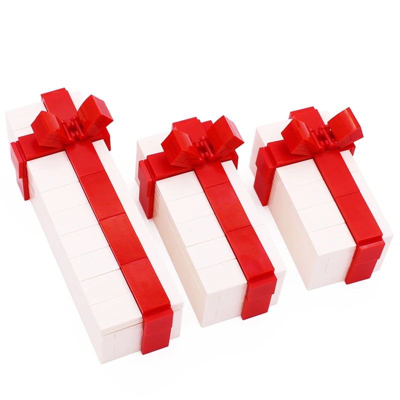 

Конструктор MOC в подарочной коробке с бантом, детали для конструктора, прямоугольник «сделай сам», креативные и развивающие игрушки для детей, новогодние подарки