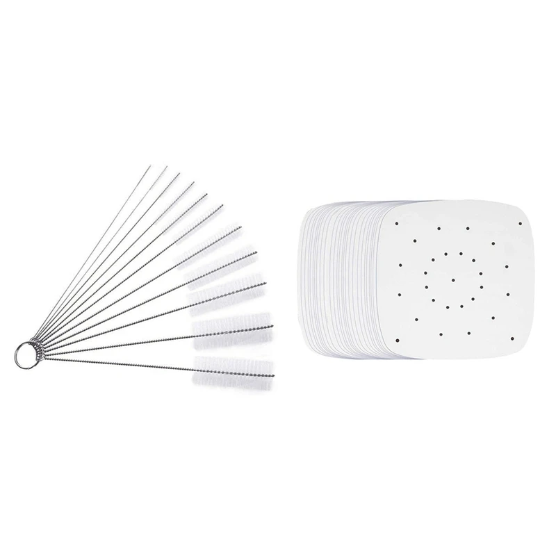 

11 Pcs Nylon Tube Brushes Set Kettle Spout Brush Teapot Nozzle Brush Set with Air Fryer Parchment Paper, 200Pcs 9 Inch