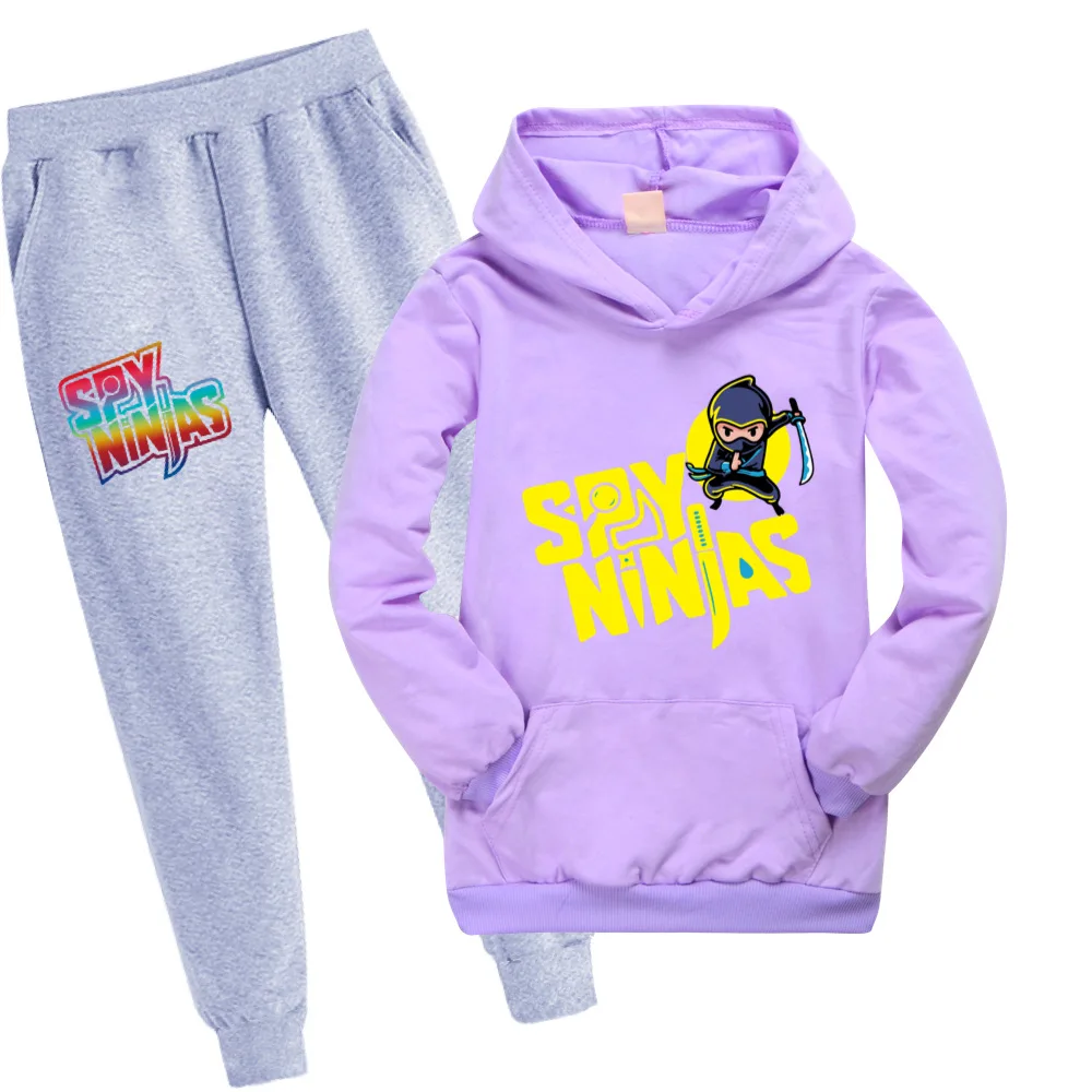 New Children's Hoodie Boy Cartoon SPY NINJAS Sweatshirt + Pants Set Youth Kids Autumn Clothes Girl Clothing Set 3-16Years Old