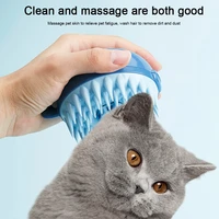 pet comb shower massage dual function silicone cat dog massage brush fillable shower gel soft safety pet cleaning supplies