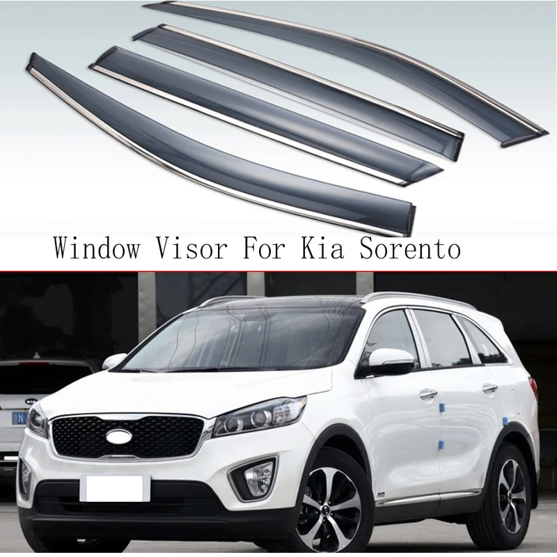 

High Quality ABS Plastic 4PCS Side Window Deflector SUN/RAIN Visor Vent For Kia Sorento 2009 2010 2011 2012 2014 2015 2016 2017