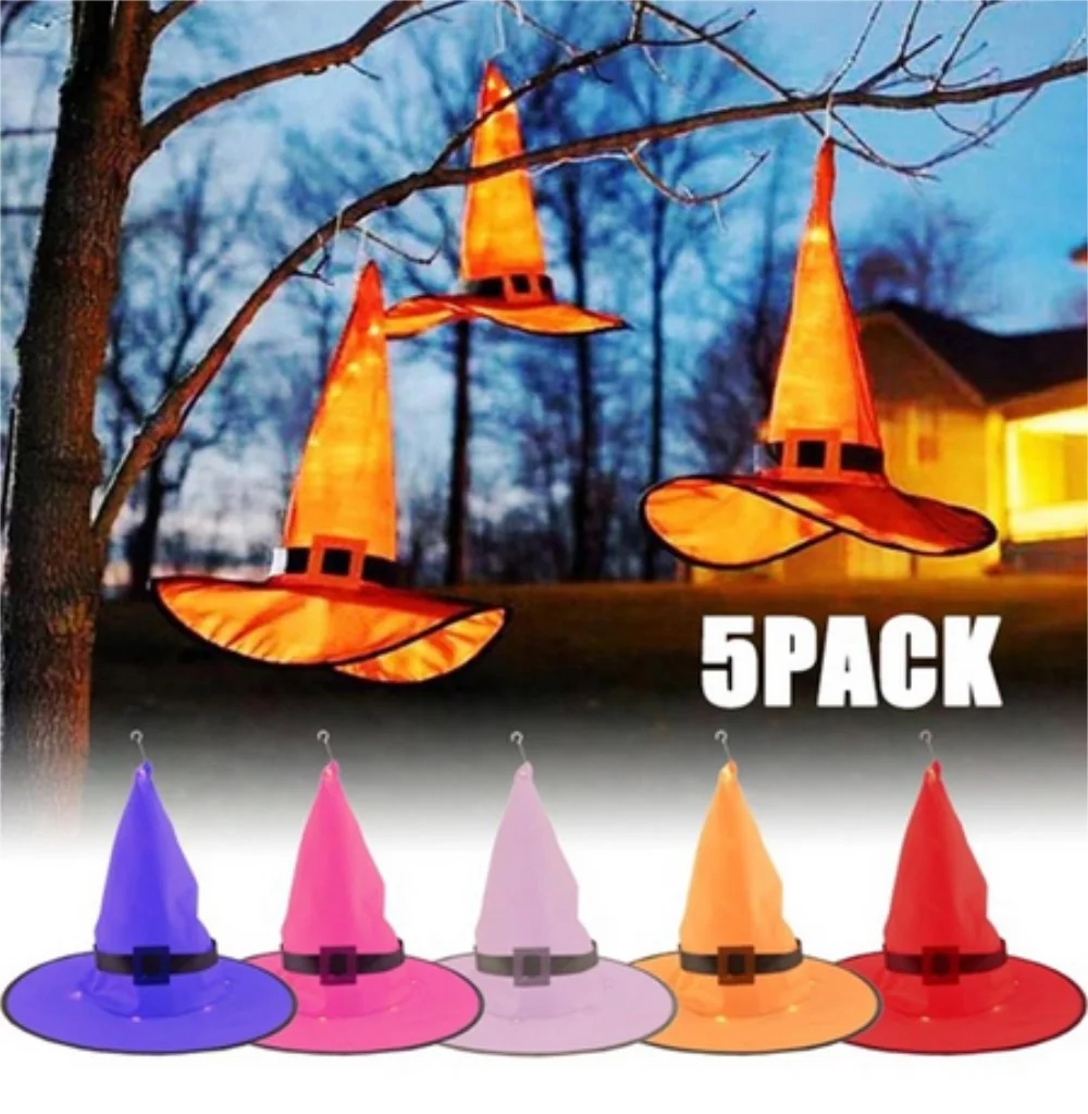 

Светящаяся шляпа ведьмы на Хэллоуин, уличный двор, подвесные светильники, светящаяся шляпа ведьмы, реквизит для ролевых игр, светящаяся шля...