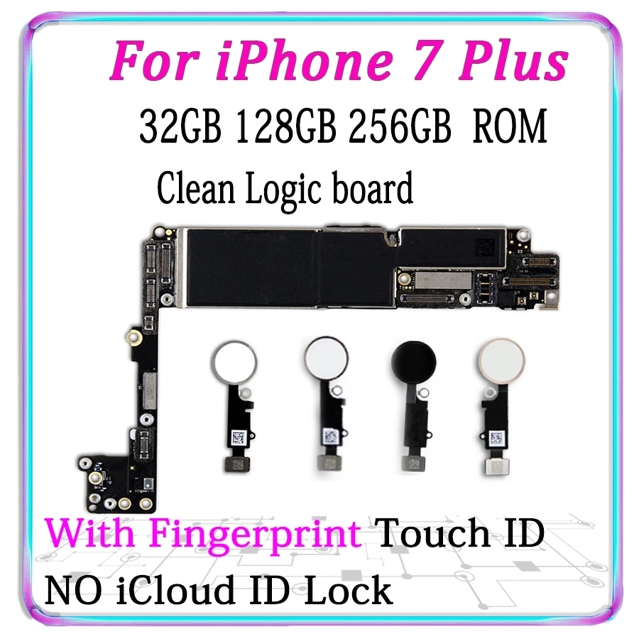 32GB 128GB 256GB для iphone 7 Plus материнская плата разблокированная материнская плата для iphone 7 P материнская плата с/без Touch ID хорошо протестирована MB
