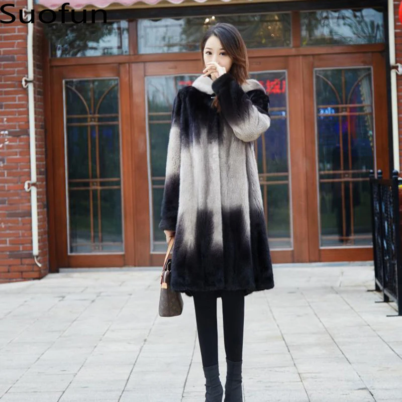 

Long 4XL 2022 Fashion New Winter Velvet Luxury Coat Women Hooded Medium Long Mink Fur Parka Coat Female Warm Overcoat