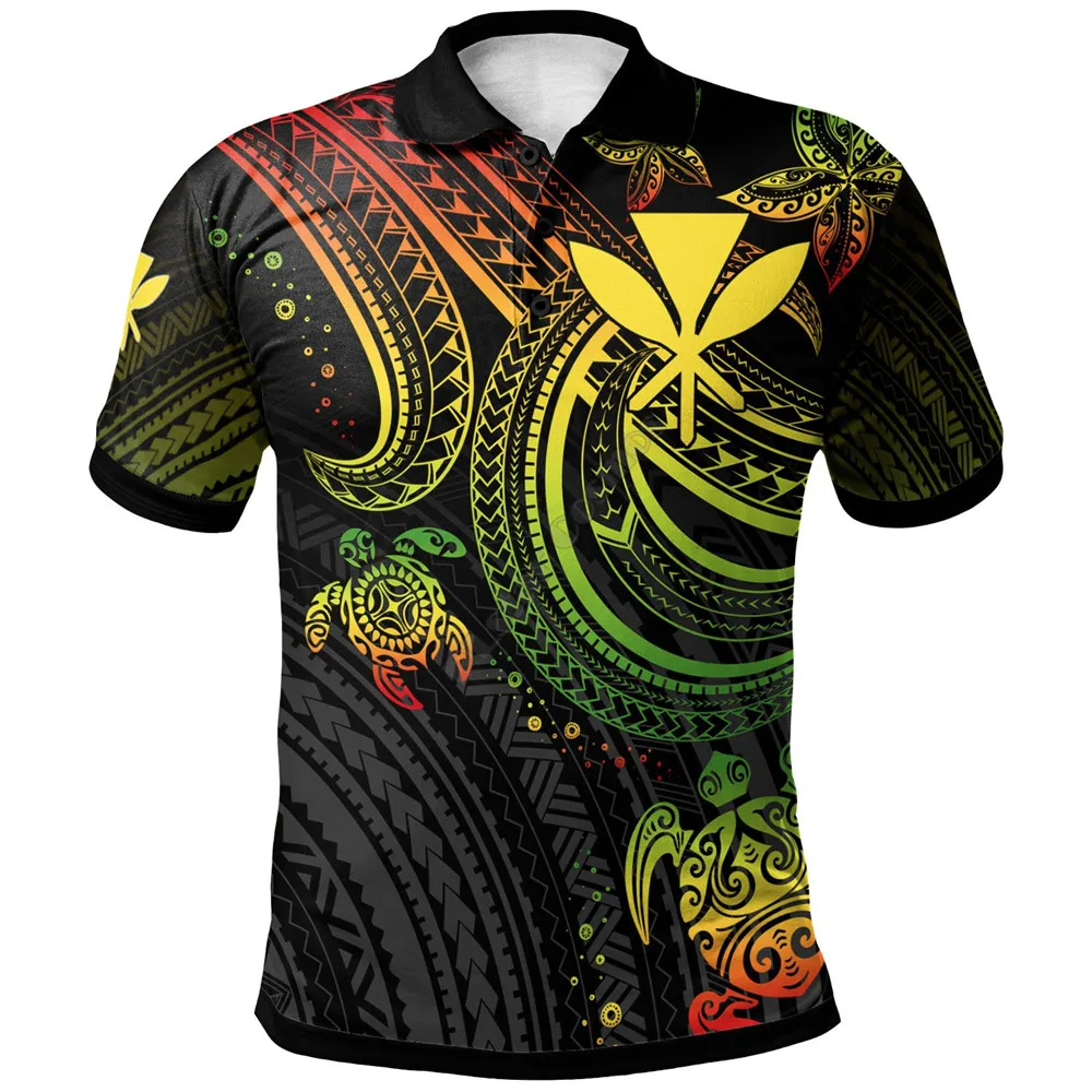 

Hawaii Kanaka Polo Shirt Reggae Turtle 3D Printed Polo Shirt Men for Women Short Sleeve Summer BlueT-shirt