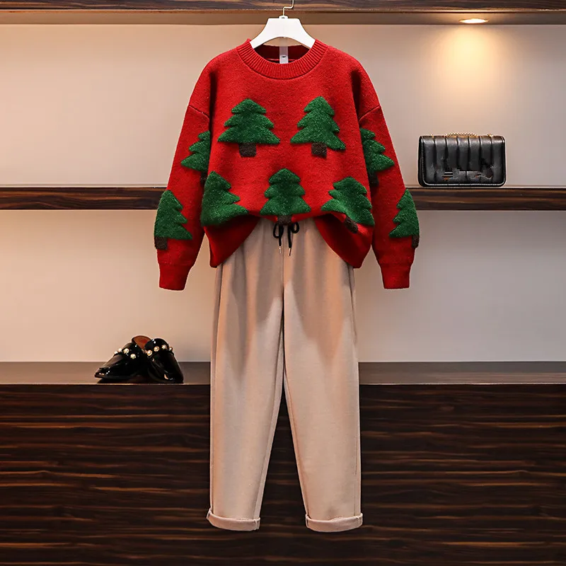 Женский трикотажный комплект из 2 предметов HAMALIEL толстый свободный свитер с