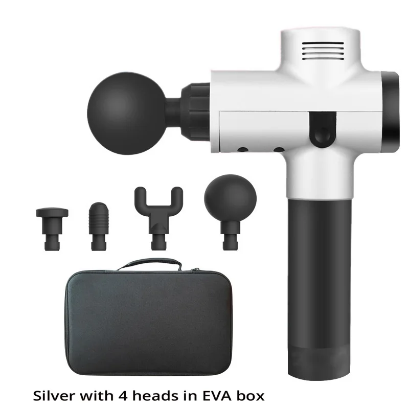 PHOENIX-A2, облегчающий боль, массаж мышц, пистолет, терапия глубокого расслабления, Вибрационный массажер для тела, инструменты для фитнеса и тренажерного зала - Цвет: Silvery  EVA Box