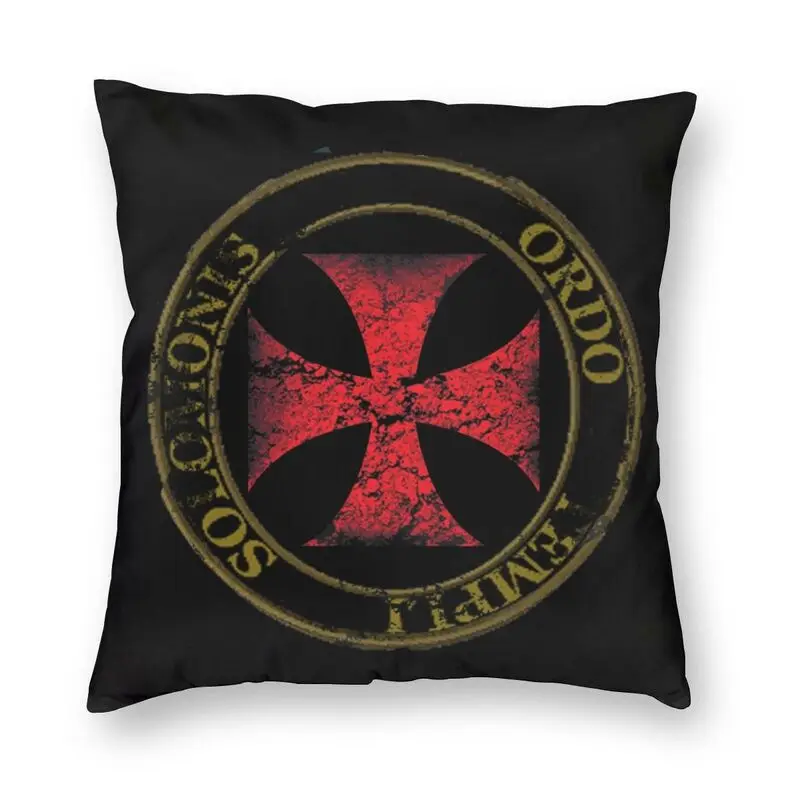 

Templar Knight Seal Cross Cushion Covers Sofa Home Decor Medieval Warrior Deus Vult Square Throw Pillow Case 45x45cm