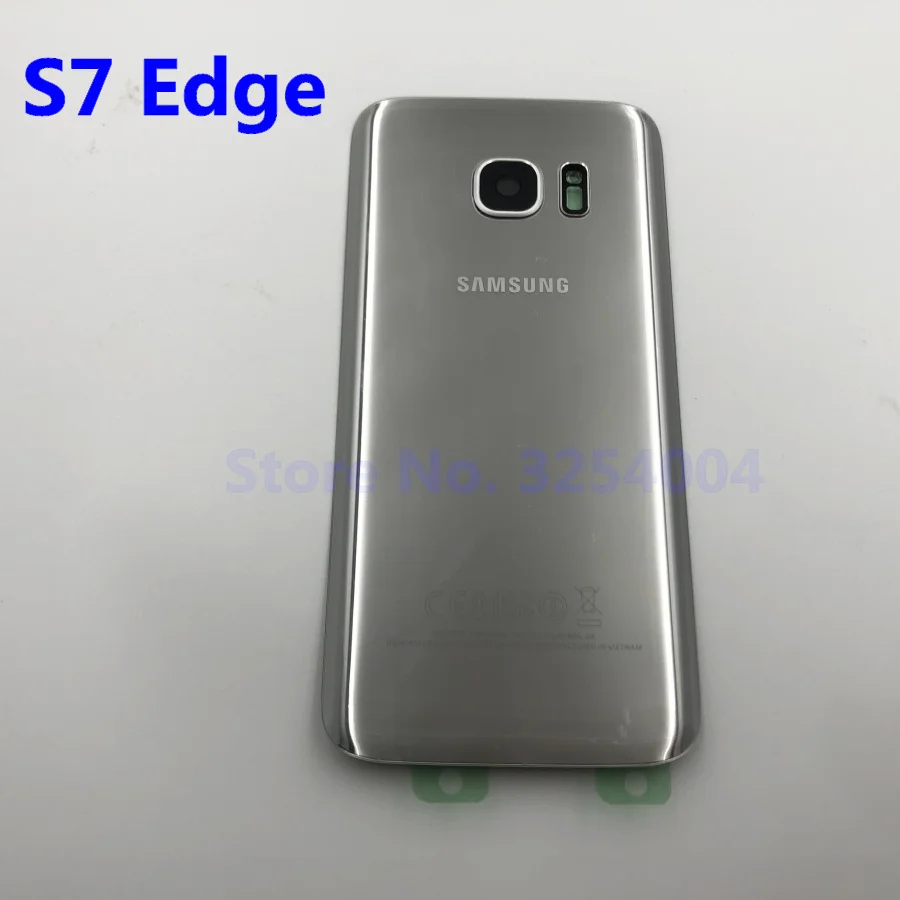 Для samsung Galaxy S7 Edge G935 S7 G930 задняя крышка батарейного отсека Корпус Замена запчастей+ Ушная камера стеклянная рамка объектива