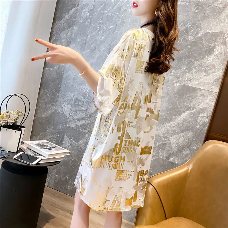 

2021 new loose medium length short sleeve T-shirt