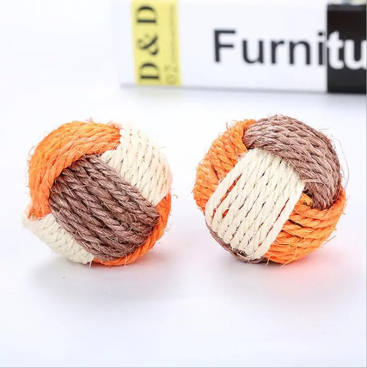 Pet Soft Toys Cotton Dog Ball Durable sisal hemp Chew Training Teething for Small to Medium Puppy | Дом и сад