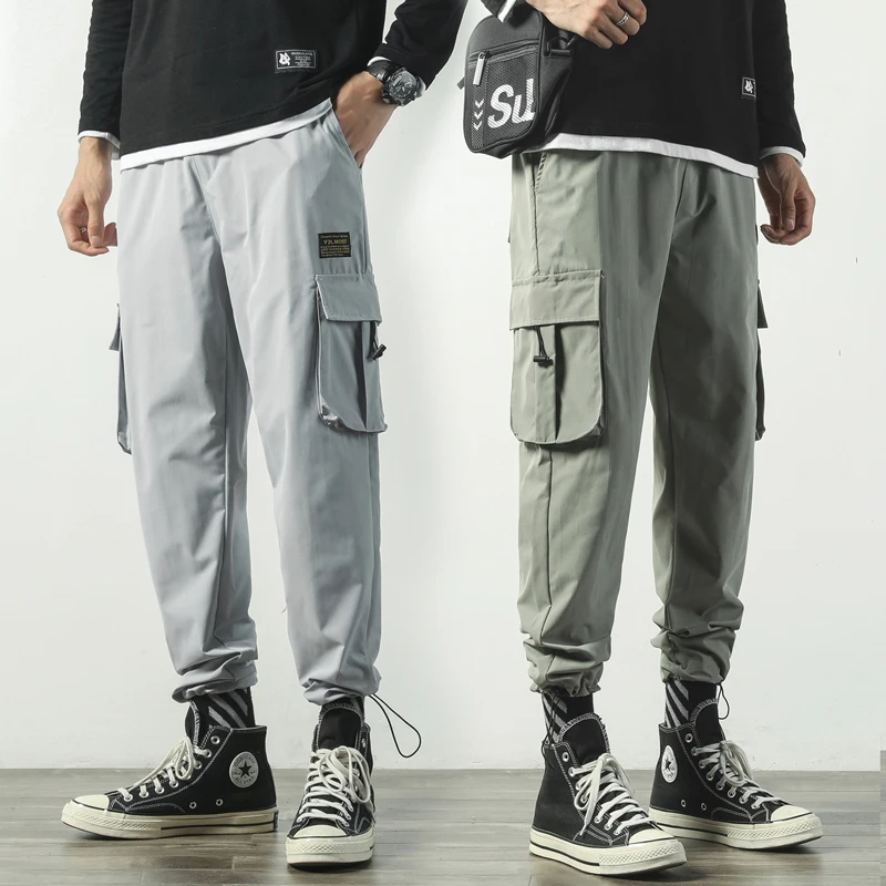 

2021 New Hip Hop Cargo Pants Men Fashion Harajuku Harem Pant Black Streetwear Joggers Sweatpant Multi-Pocket Casual Mens Pants
