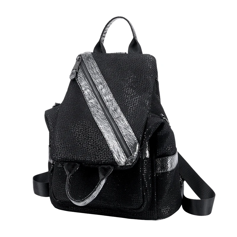 

Portable sequined backpack 2021 new all-match female tide large-capacity multi-function travel backpack