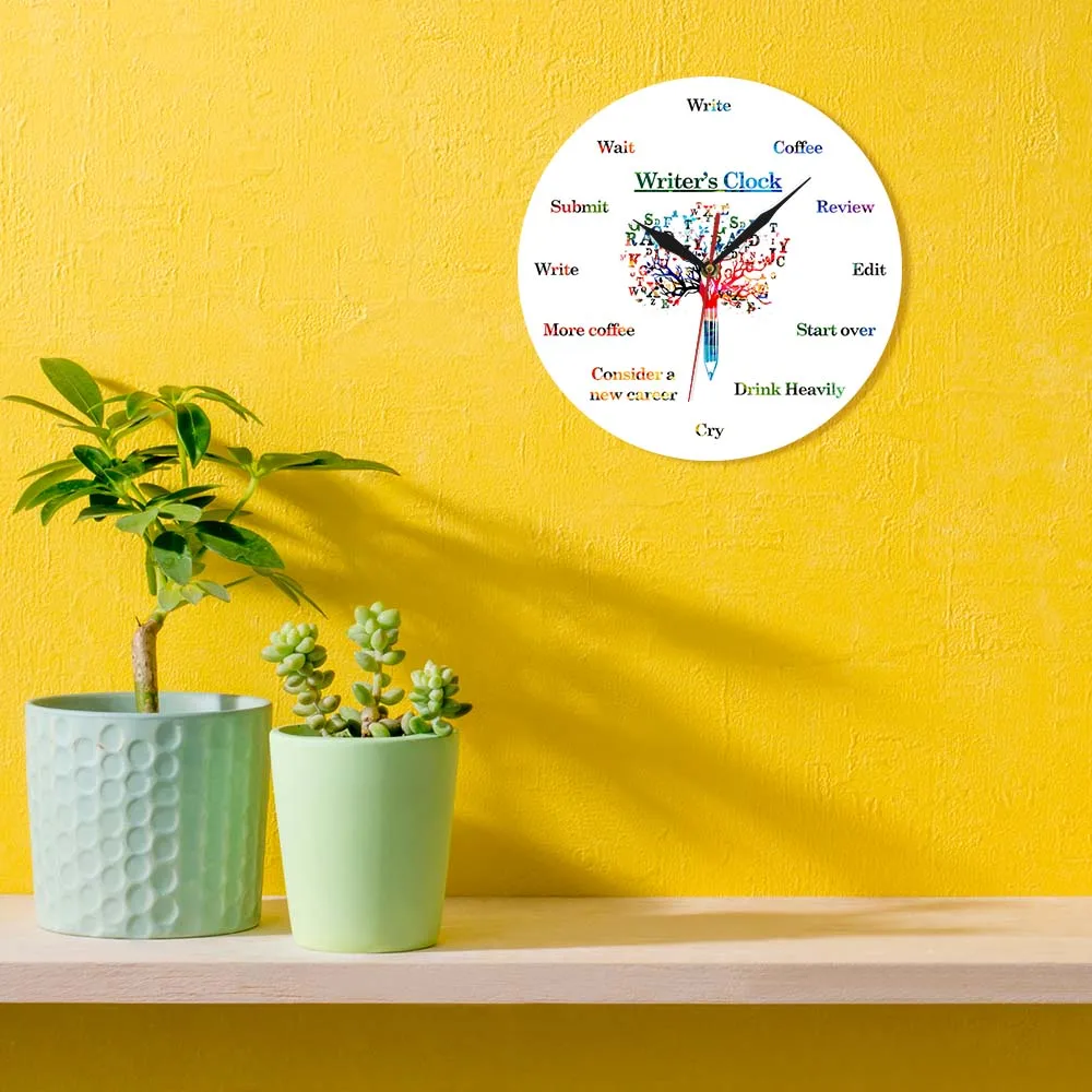 Время писать забавные настенные часы для писателей фантастика писатель слово