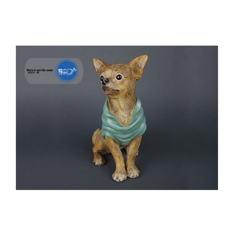 

Resin Creative Chihuahua Dog Statue Home Decor Crafts Room Decoration Objects Study Vintage Dog Ornament Resin Animal Figurines