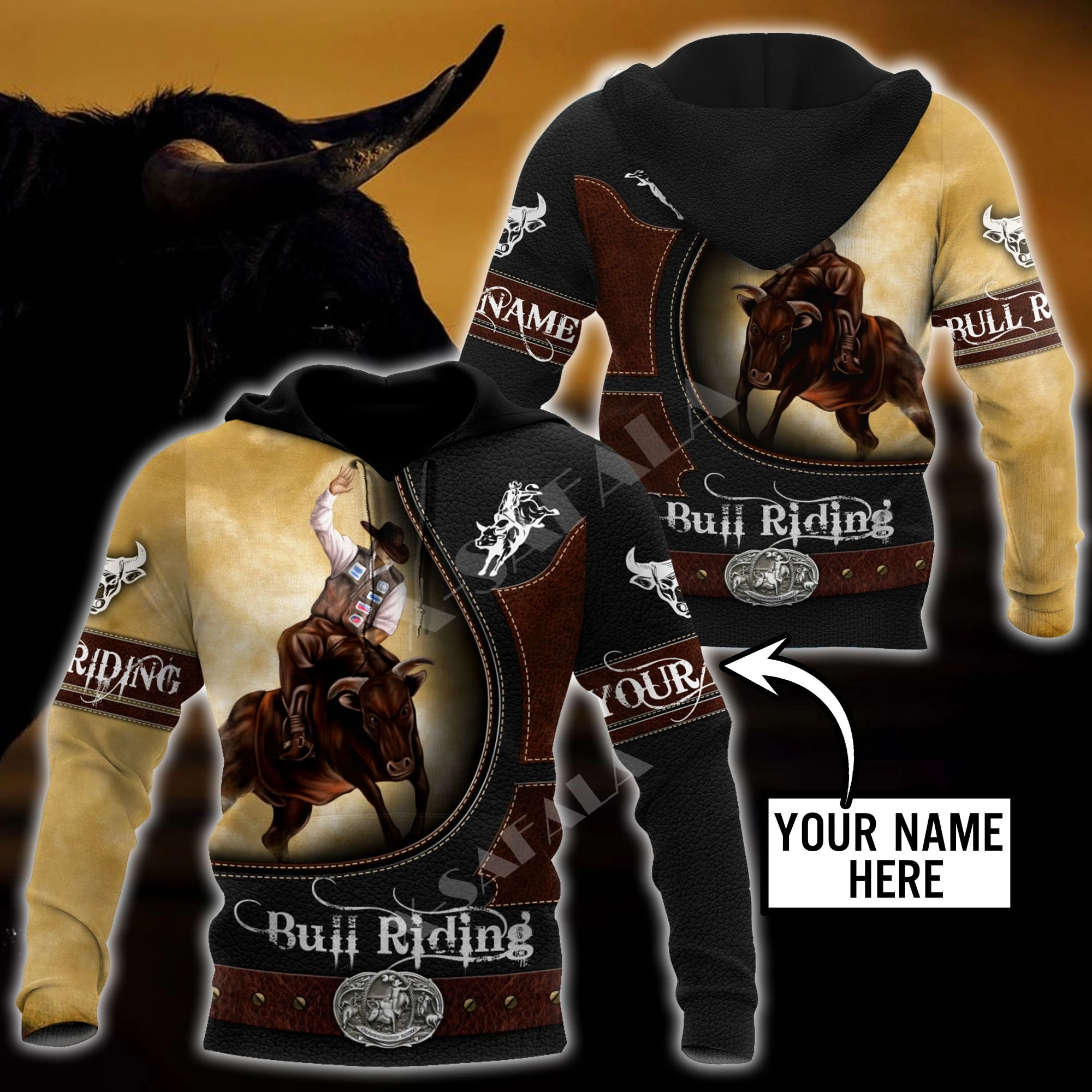 

Bull Riding Team Roping Rodeo Cowboy Customize 3D All Print Hoodie Man Women Harajuku Outwear Zipper Pullover Sweatshirt Casual