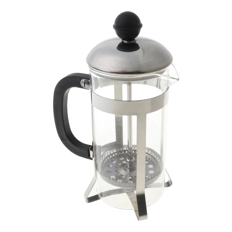 

Press Cafeterie,Stainless Steel Base Frame,Heat Resistant Borosilicate Glass Cof