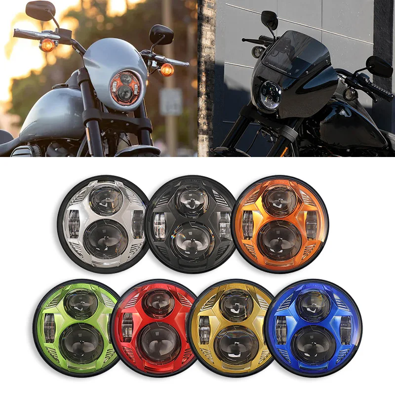 Новинка 5 75 дюймовые светодиодные фары для мотоцикла Harley Dyna Sportster Softail 3/4 дюйма FLSTSB