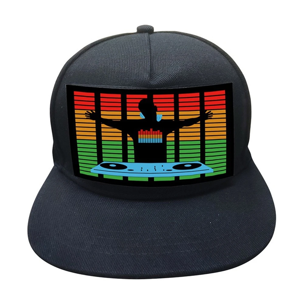 

LED Hat Cold Light Film Hat EL Luminous Hat Men And Women Stage Personality Night Club Bar Hip Hop Hat
