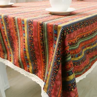 bohemia table cloth cotton striped lace tablecloth rectangular tablecloths dining table cover obrus tafelkleed mantel mesa nappe