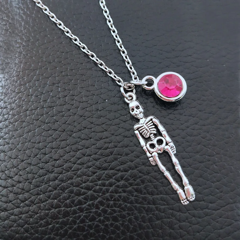 1 шт. винтажное ожерелье в стиле панк с пиратским черепом и камнем на день