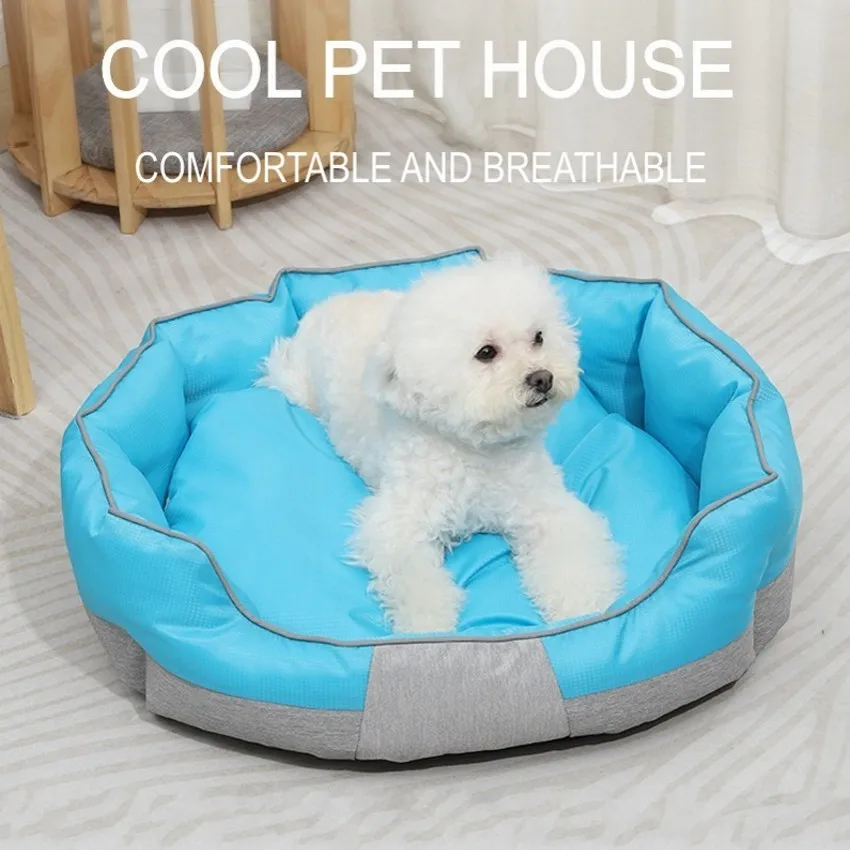 

2023 New Summer Pet Bed Cooling Dog Mat Ice Pad Dog House Sofa Washable Large Size Cat Puppy Sleeping Nest Cool Cold Silk Kennel
