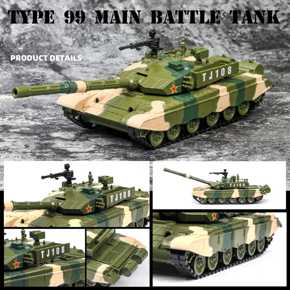 

Car model 1/32 99 TANK diecast car high imitation pull back alloy toy cars with sound and light education Car toys for boys gift