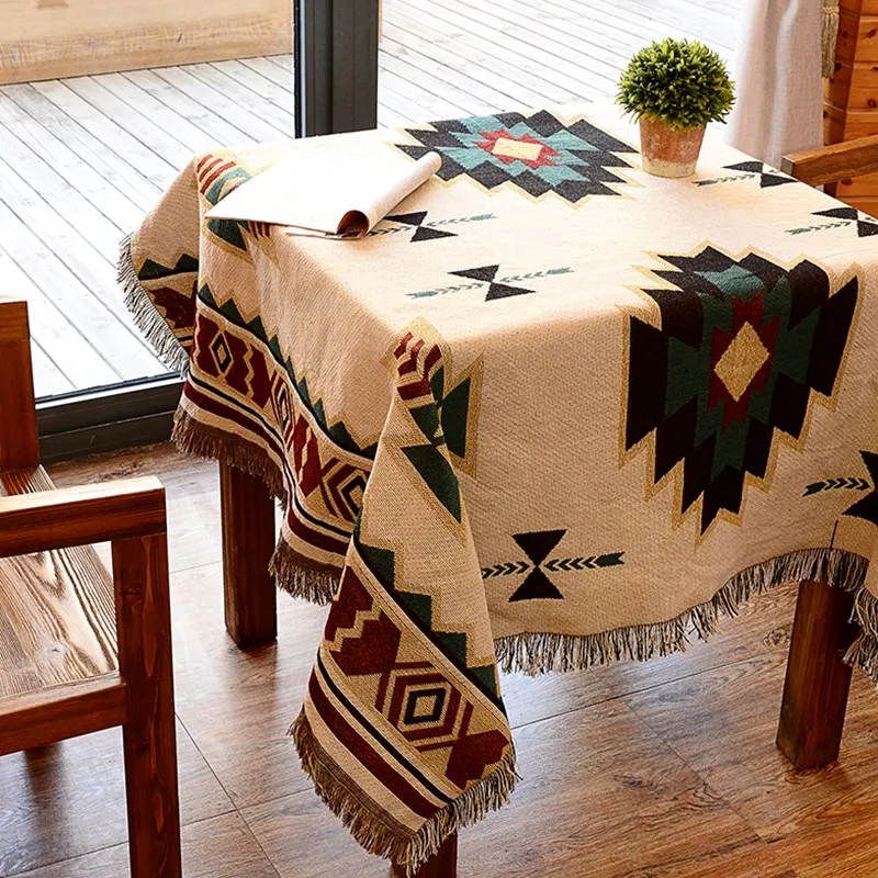 Нордический модерн геометрический джаккардовый плед с бахромой, мягкое покрывало для дивана, вязаное на диване/кровати/путешествия, домашний текстиль.