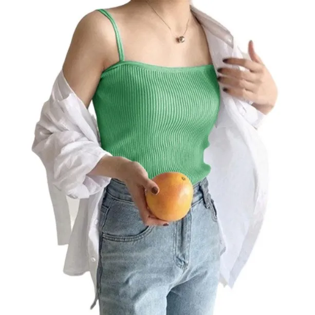 Новинка сексуальный топ без рукавов с лямкой на шее женские вязаные топы