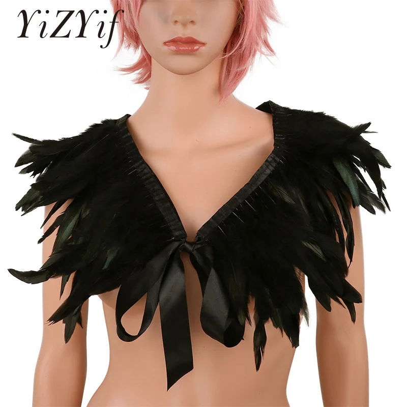 Перо шаль воротник Болеро накидка викторианская Настоящая Натуральная перо