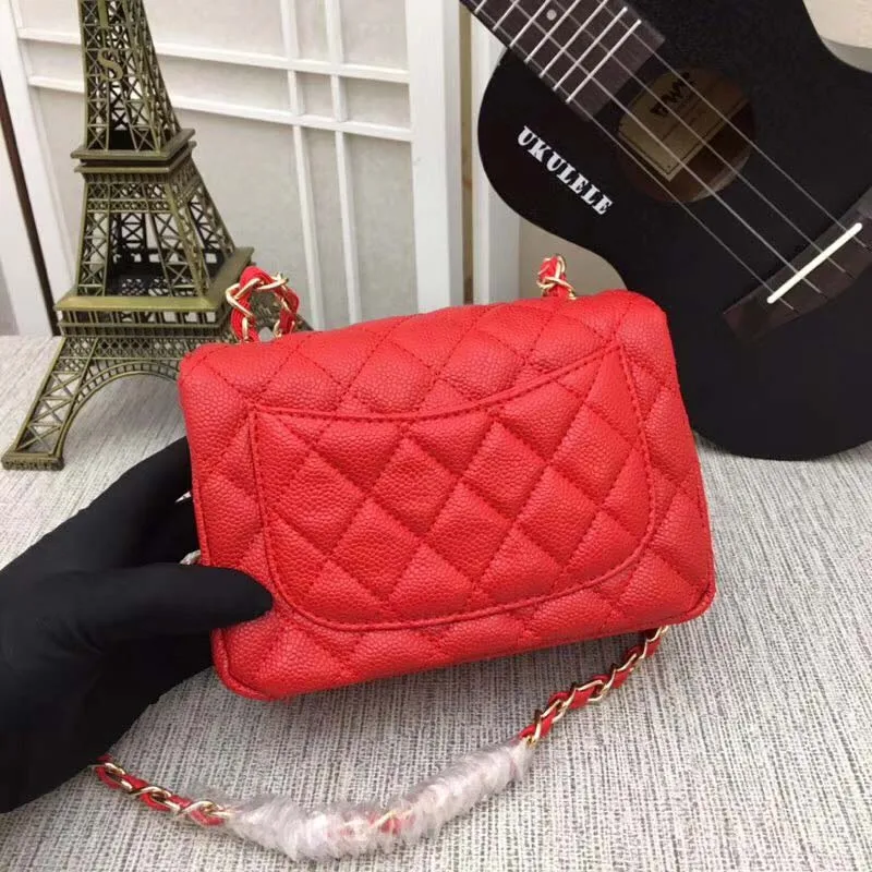 Red gold chain Новая роскошная женская сумка Классическая Ограниченная серия Высококачественная модная сумка на плечо - Цвет: Red gold chain