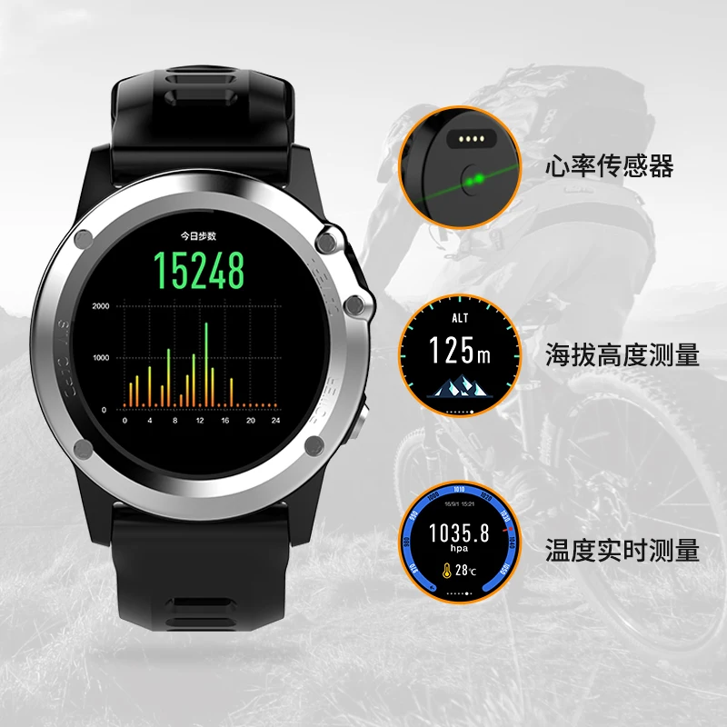 Модные новые умные часы H1 Android 4 водонепроницаемые 1 39 MTK6572 BT 0 3g Wifi GPS SIM для iPhone