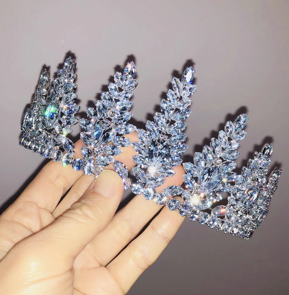 Свадебная тиара корона принцессы из страз бижутерия коронки AAA кубический циркон