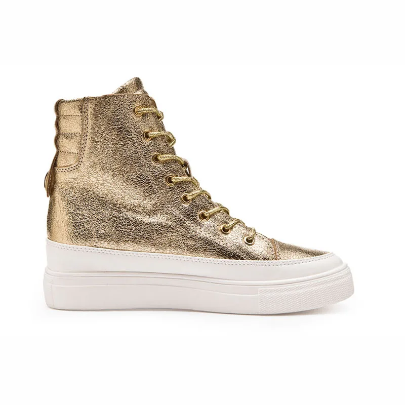 Новые женские кожаные ботинки модные повседневные с высоким верхом