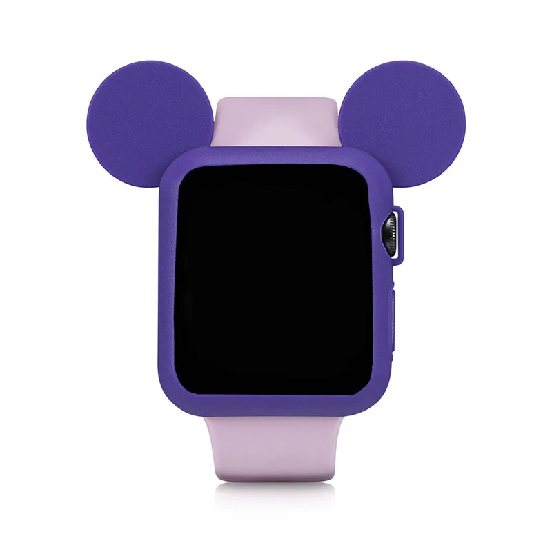 Чехол для apple watch band apple watch 4, 3, 5, 44 мм, 40 мм, iWatch band 42 мм, 38 мм, уши мыши, милый мультяшный защитный чехол - Цвет ремешка: Mickey royalblue