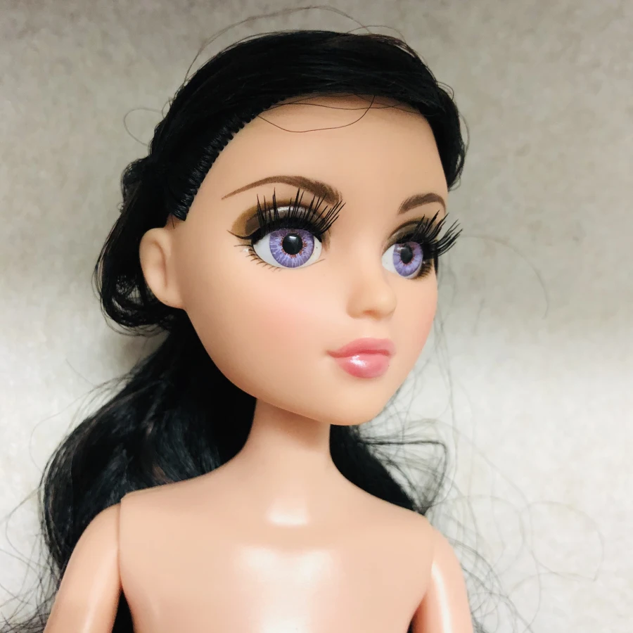 Новинка 36 см оригинал для девочек MGAdoll 3D большая фиолетовая коричневая с глазами